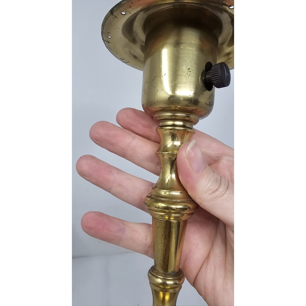 Vtg Antique Art Deco Molded Glass Metal Desk Side Table Lamp MCM  9” Pair Works - Picture 9 of 14